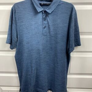 Travis Mathew Golf Polo Shirt Bland Athletic Outdoor  Large Blue Black Speckled